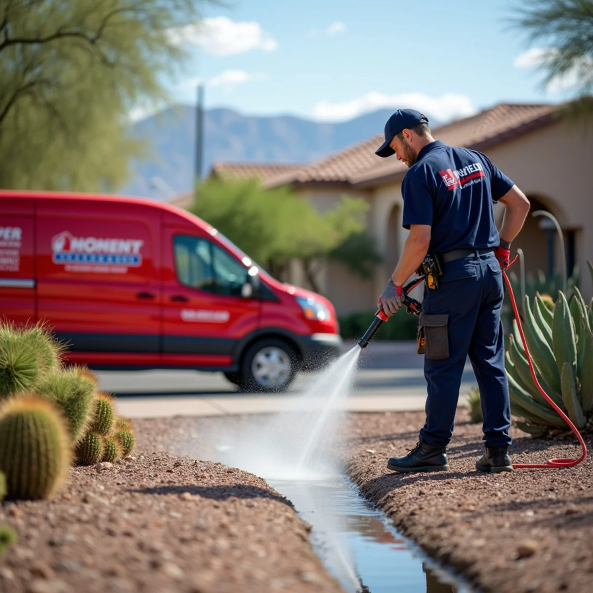 Commercial kitchen drain being hydro-jetted at a Phoenix restaurant