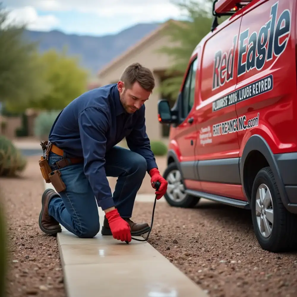 Red Eagle plumber stopping a water source in a flooded Phoenix home