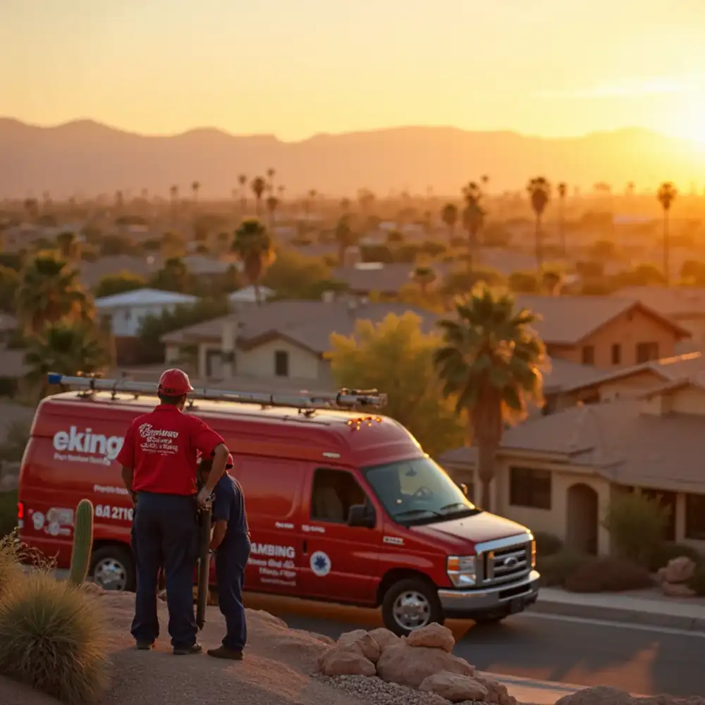 Map-style view of the Phoenix metro area served by Red Eagle Plumbing